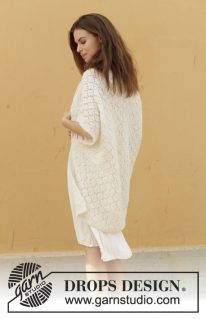 DROPS 187-27 - Ажурный жилет-кимоно Comfort Wrap